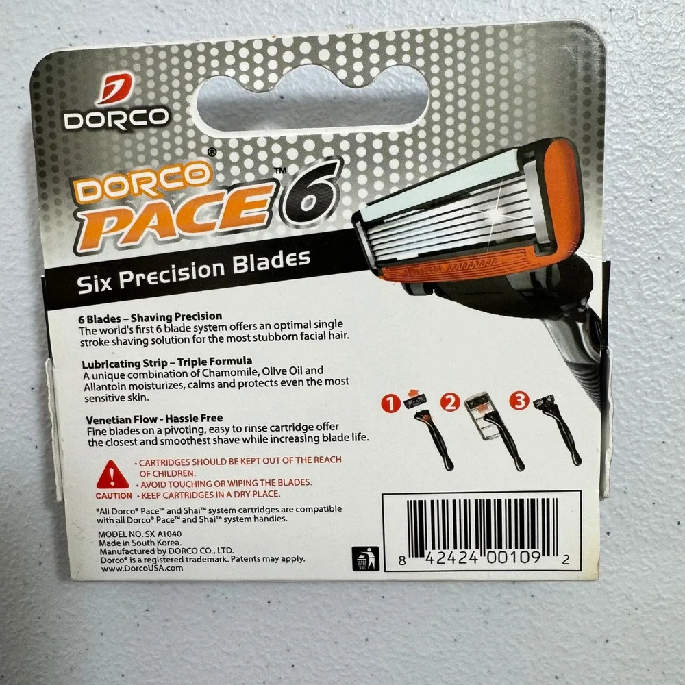 Dorco Pace 6 Six Precision Blades 4 Cartridges Shaving System Men‎